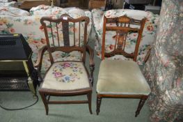 Two Vintage Dining Chairs (AF)