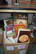 Box Containing an Assortment of Books Including Cook Books, Joke Books, etc.