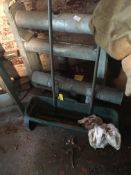 Two Vintage Paraffin Heaters and a Garden Spreader