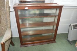 Dark Wood Glazed Display Cabinet with Three Shelves