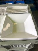 190 x Square bowls white china 8inch /Collection Available on Thur 30th Sept/Fri 1st Oct 9am till