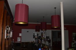 Four Burgundy Lampshades