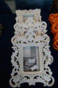 Three White Decorative Photo Frames