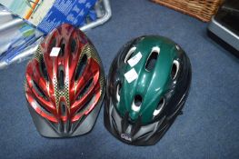 Two Bicycle Helmets