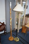 Light Oak Turned Standard Lamp plus Another Standard Lamp (AF)