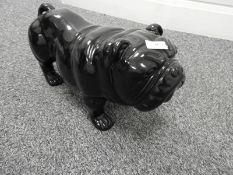 *Black Poly Resin Bulldog