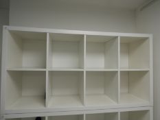 *Set of Eight White Pigeon Holes