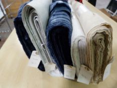 Five Rolls of Assorted Fabric ~160cm Width