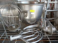 Large Commercial Mixer Bowl and Attachments