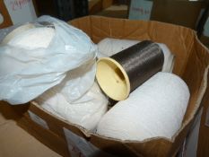 4 Large Cones of White Thread and 1 Other