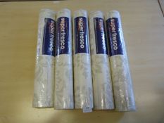 *5 Rolls of Super Fresco White/Silver Wallpaper (5