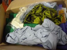 Large Box of Assorted Tablecloths, Chair Covers, e