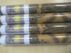 *4 Rolls of K2 Textured Wallpaper Mozelle Black/Go