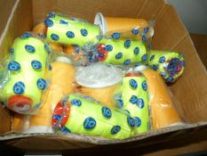 ~18 Cones of Green & Orange Thread