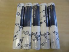 *5 Rolls of Erismann Non-Woven Grey & White Floral