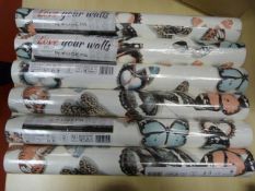 *6 Rolls of Love Your Wall Non-Woven Vinyl Wallpap