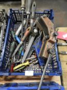 *Box Containing Engineers Hand Tools, Files, Bender, etc.