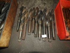 *Ten Large Morse Taper Drill Bits