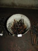 *Bucket Containing Morse Taper Drill Bits