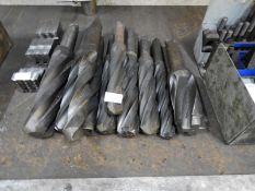 *Ten Large Morse Taper Drill Bits
