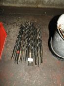 *Ten Long Morse Taper Drill Bits