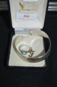 Sterling Silver Bracelet, Ring and Charm