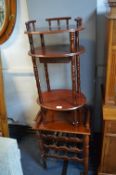 Mahogany Wine Rack and an Occasional Table