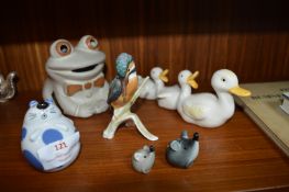 Goebel Cat, Mice, Kingfisher, Beswick Ducks, and B