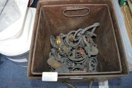 Brass Coal Box and Contents