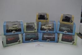 Ten Oxford 1:76 Scale Diecast Vehicles