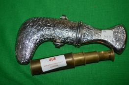Small Brass Extending Telescope and an Ornamental Eastern Dagger & Sheath