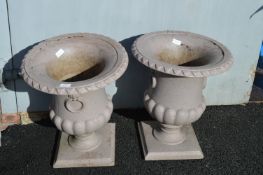 Two Plastic Granite Effect Planters