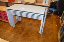 *Six Stackable Tables with Heat Resistant Tops