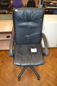 *Executive Swivel Chair in Black Faux Leather