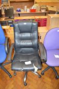 *Executive Swivel Chair in Black Faux Leather
