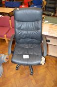 *Executive Swivel Chair in Black Faux Leather