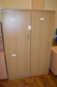 *Double Door Storage Cupboard in Light Oak Finish