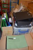 *Two Boxes of Lever Arch Folders and a Box of paper Folders