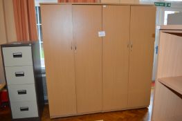 *Double Office Cupboard in Light Oak Finish