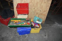 Box Containing Assorted Hand Tools Including Screw