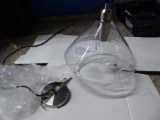 *large glass pendant light fitting small chip to glass