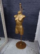 *gold upper body mannequin on hanging style stand