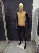*stylish male mannequin black with cream material body and head