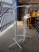 *two-way and four way clothes waterfall stands white metal