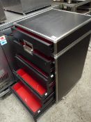 *black and stainless mobile unit with 5 drawers 500 x 500 x 900
