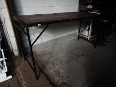 *large rustic wood folding table on black metal frame 2130 x 768 x 1060