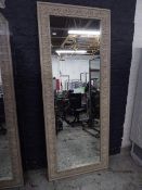 *large decorative wall mirror with grey carved frame 900 x 2200