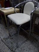*chrome tubular and white leatherette chair beauticians