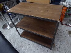 *set of metal framed industrial style shelves wooden shelving 800 by 400 by 750