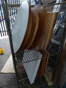 *quantity of round and rectangular oak and pine and white table tops